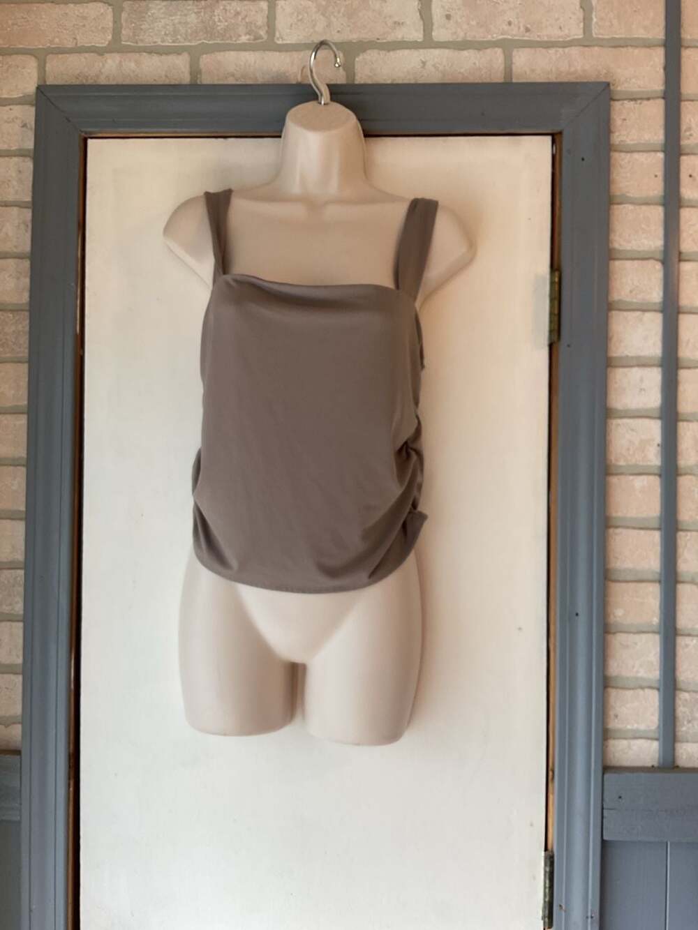 Faded Rose Taupe Square Neck Tank Top Size XL